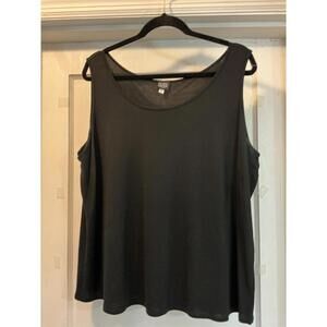 Eileen Fisher Woman 1X 100% Silk Black Tank EUC